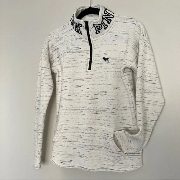 Pink Marled French Terry Cloth Pull-over Sweatshirt Size XS - Picture 2 of 11